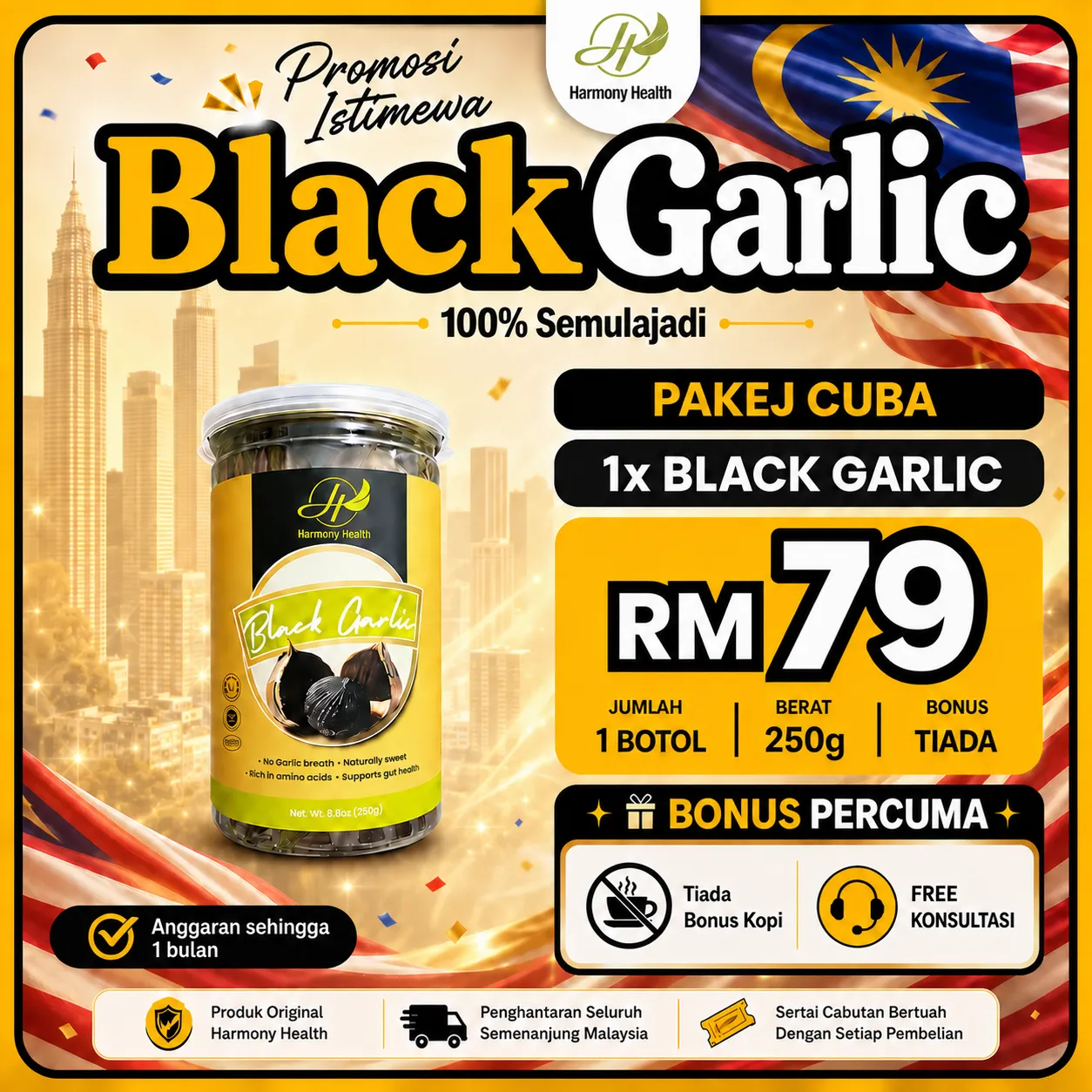 Pakej Cuba Black Garlic 1 botol RM79