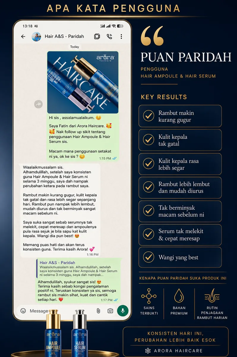Screenshot WhatsApp testimoni Puan Paridah