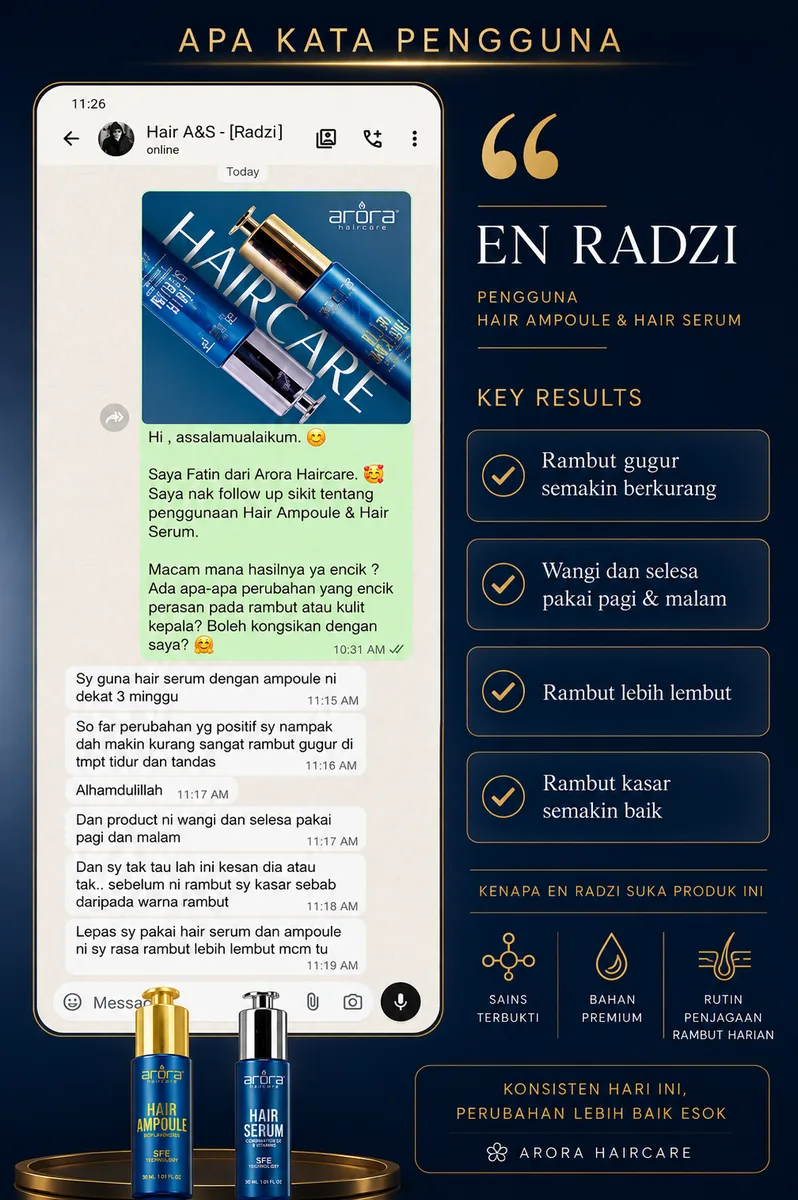 Screenshot WhatsApp testimoni Encik Radhi