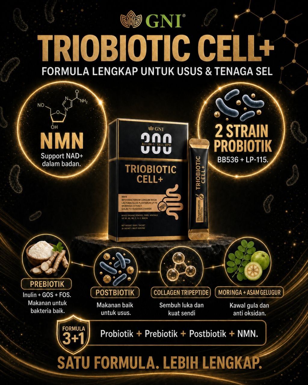 Triobiotic Cell+ — formula lengkap untuk usus dan tenaga sel