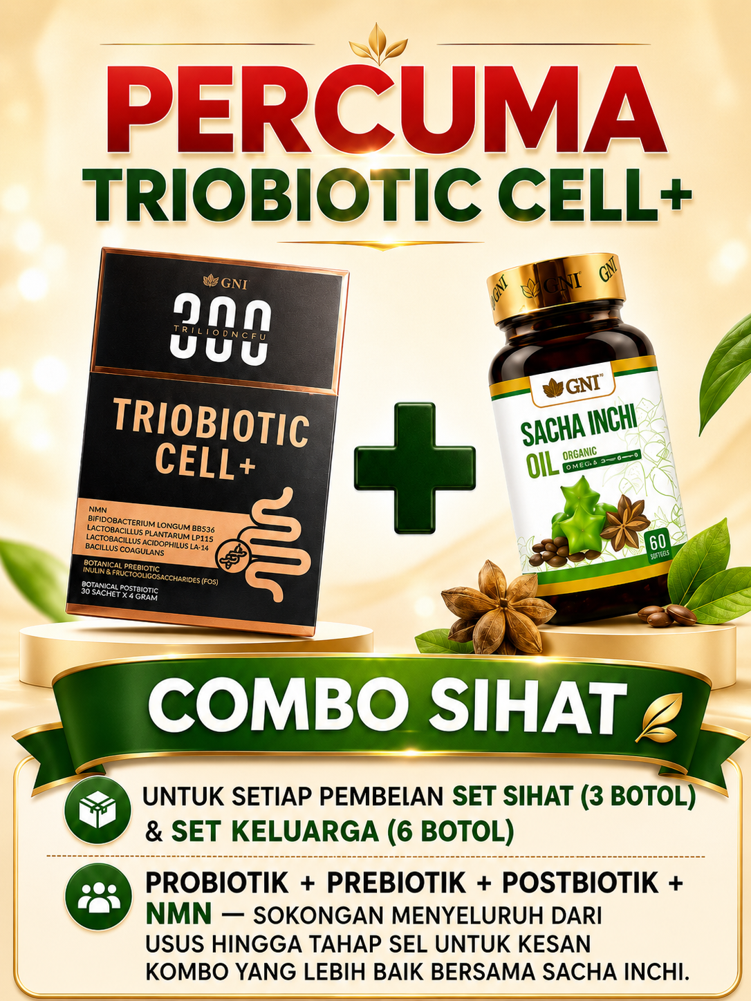 Percuma Triobiotic Cell+ Combo Sihat