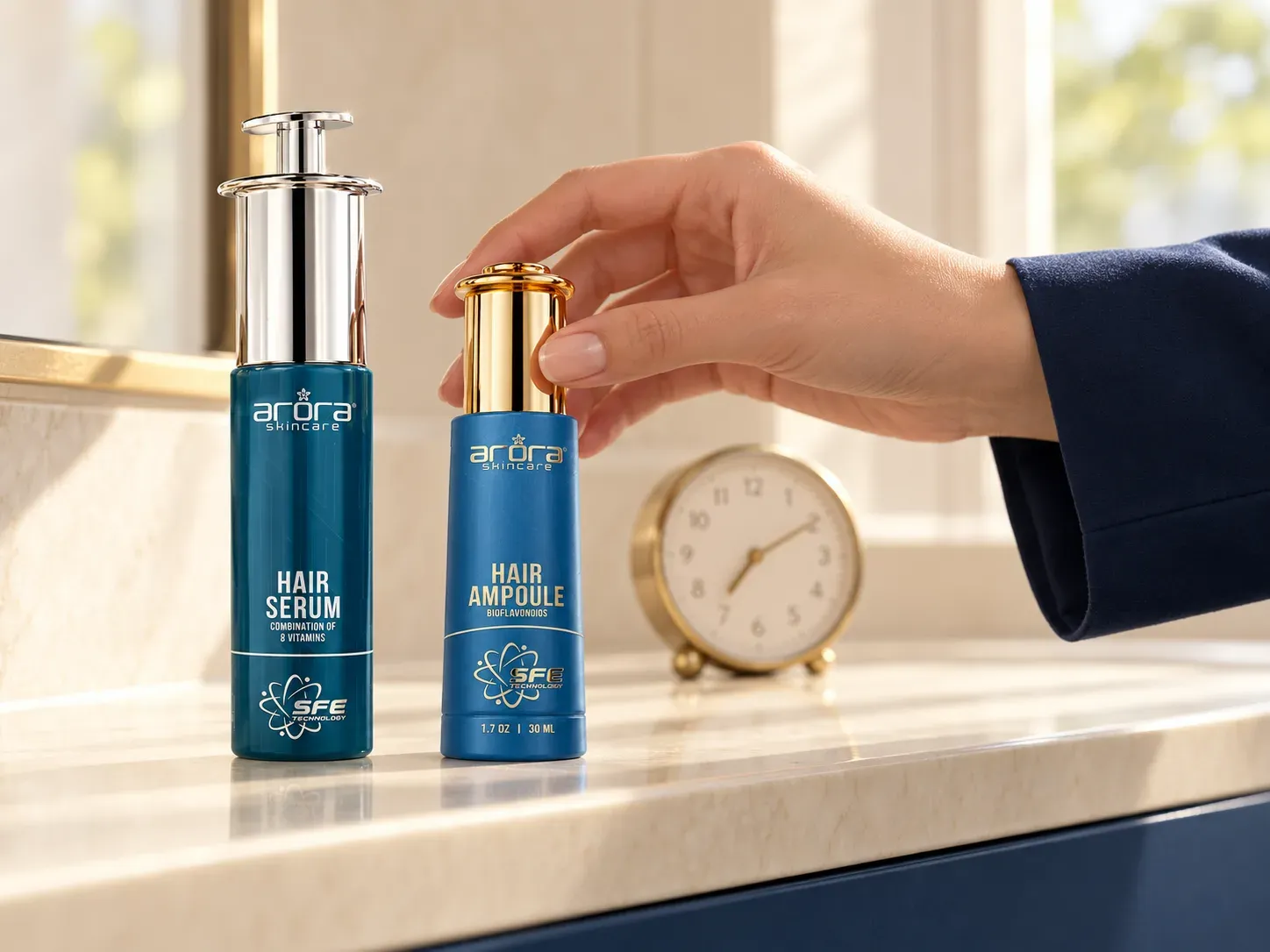 Rutin harian Hair Ampoule dan Hair Serum Arora