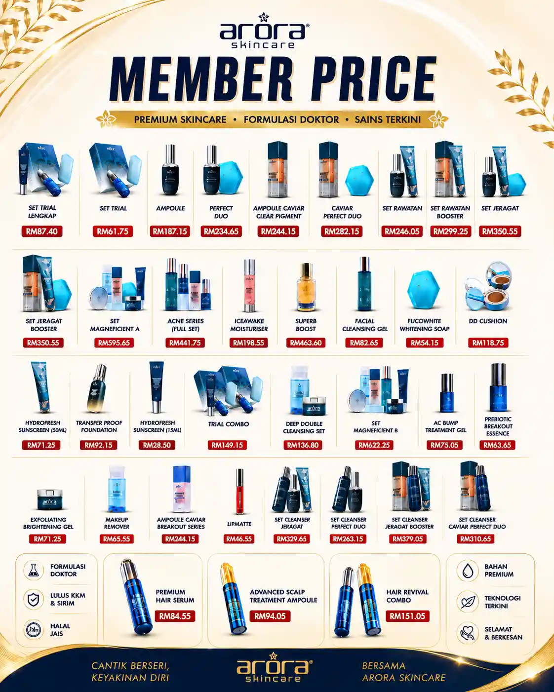 Senarai Harga Member Arora Skincare