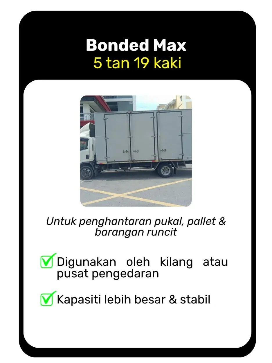 Lori 5 tan 19 kaki Milman sesuai untuk pindah rumah, pejabat dan barangan industri