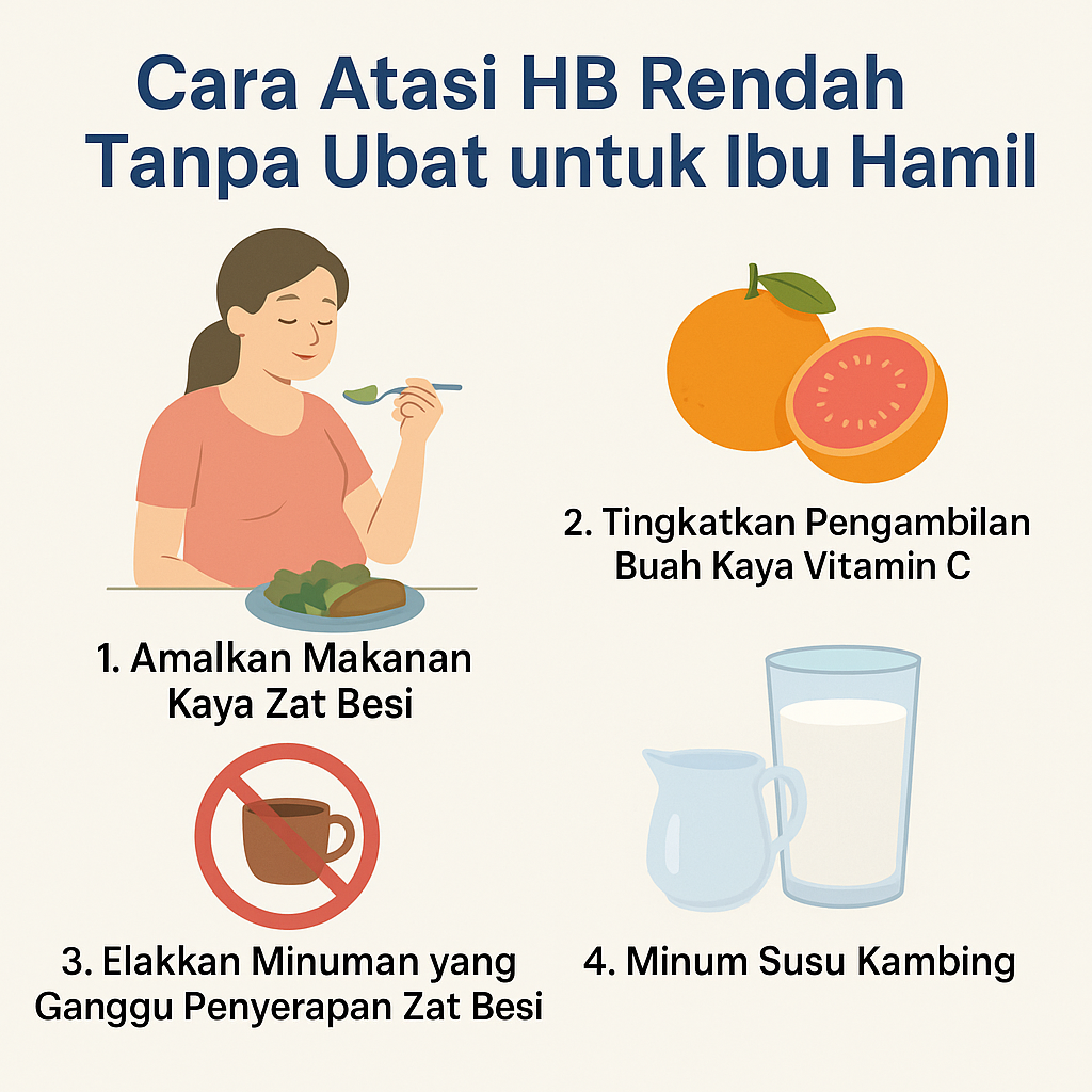 Cara Atasi HB Rendah Tanpa Ubat untuk Ibu Hamil