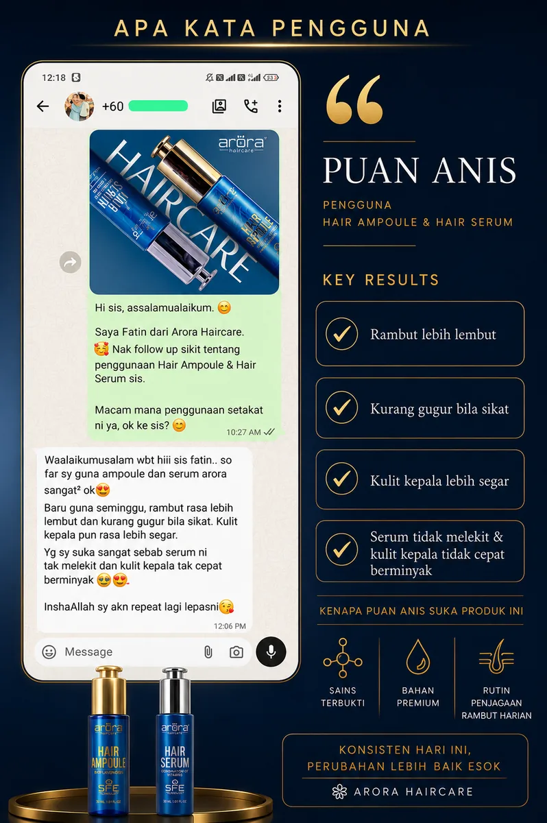 Screenshot WhatsApp testimoni Puan Anis