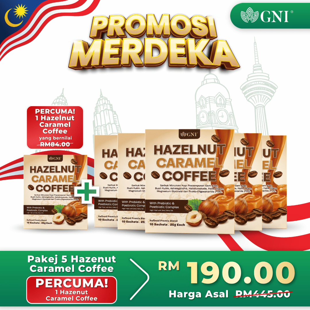 Pakej 5 tambah 1 Hazelnut Caramel Coffee