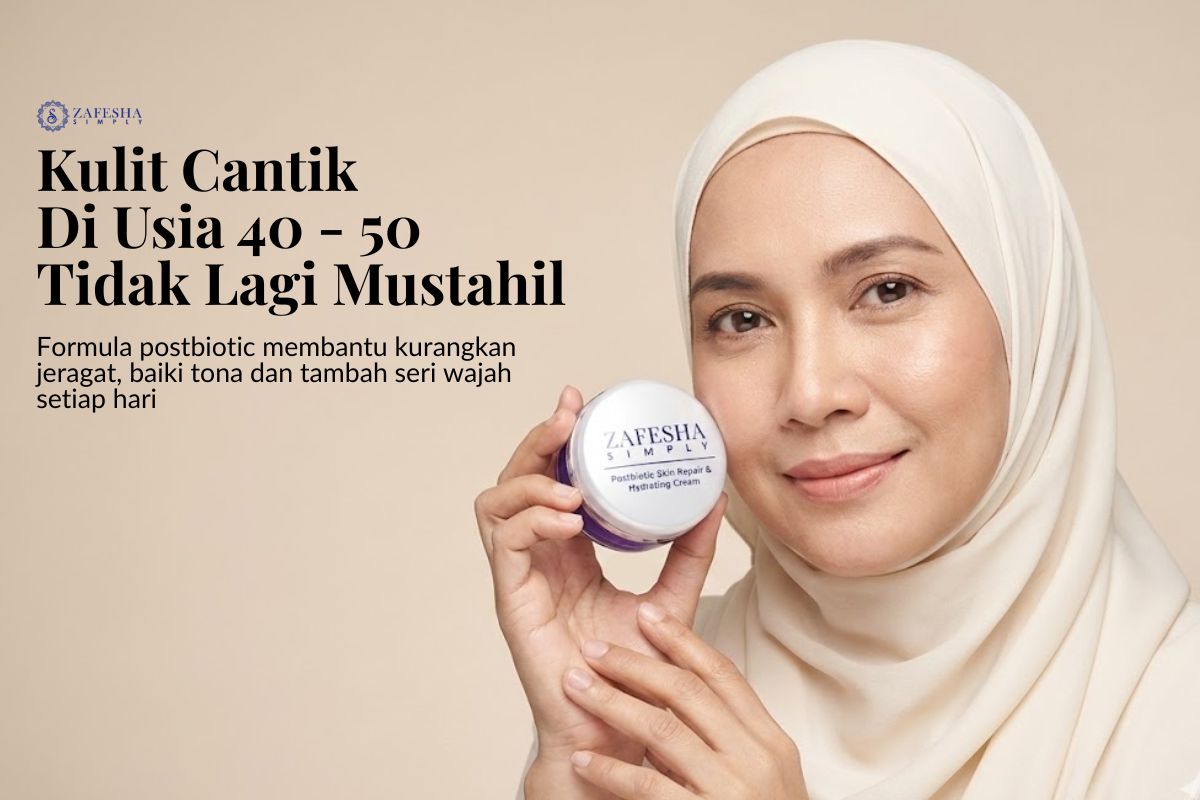 Wanita Malaysia usia 40-an dengan kulit cerah dan sihat