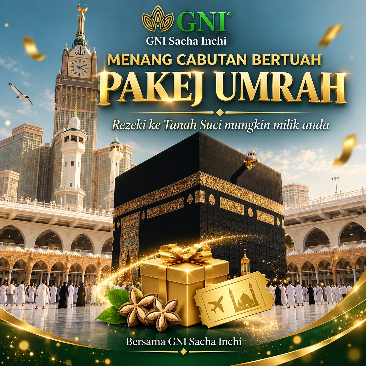 Sempena 7 Tahun GNI Di Pasaran Cabutan Bertuah Umrah Bersama GNI