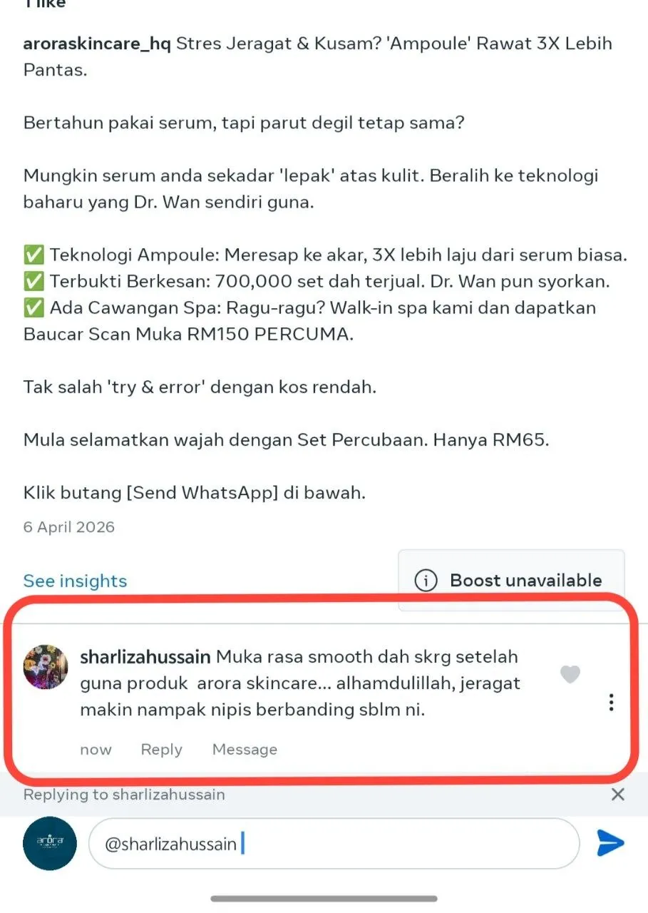 Perkongsian asal sharlizahussain: Berkongsi kulit terasa lebih licin dan jeragat kelihatan semakin nipis.