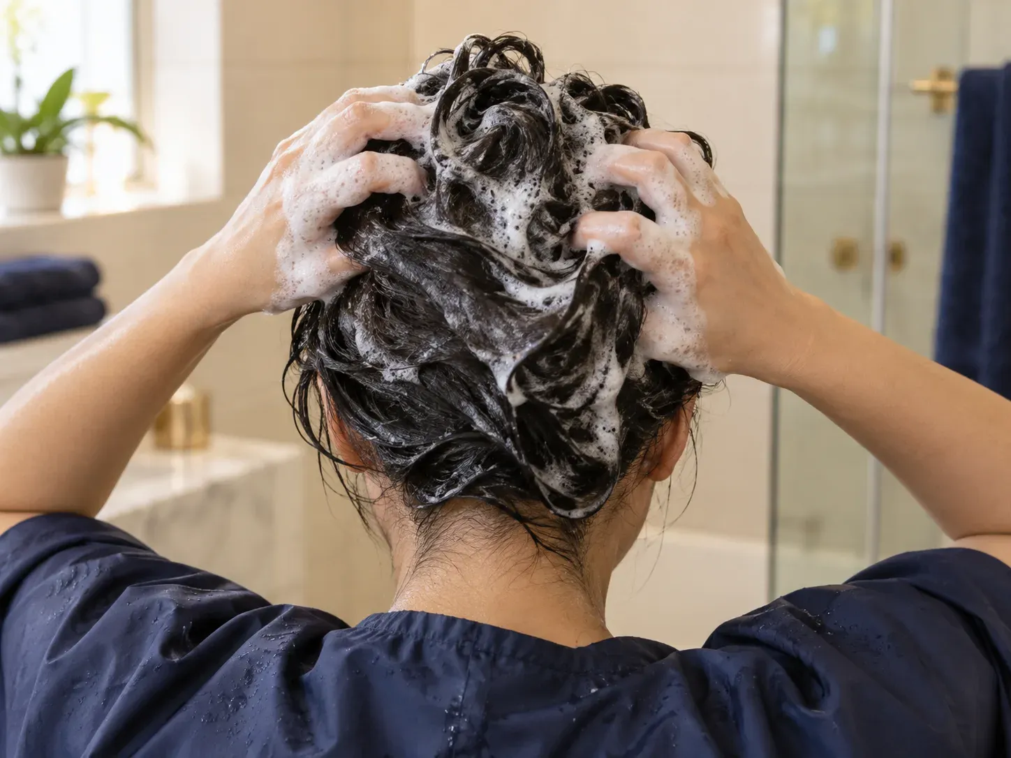 Mencuci rambut sebelum rutin Arora