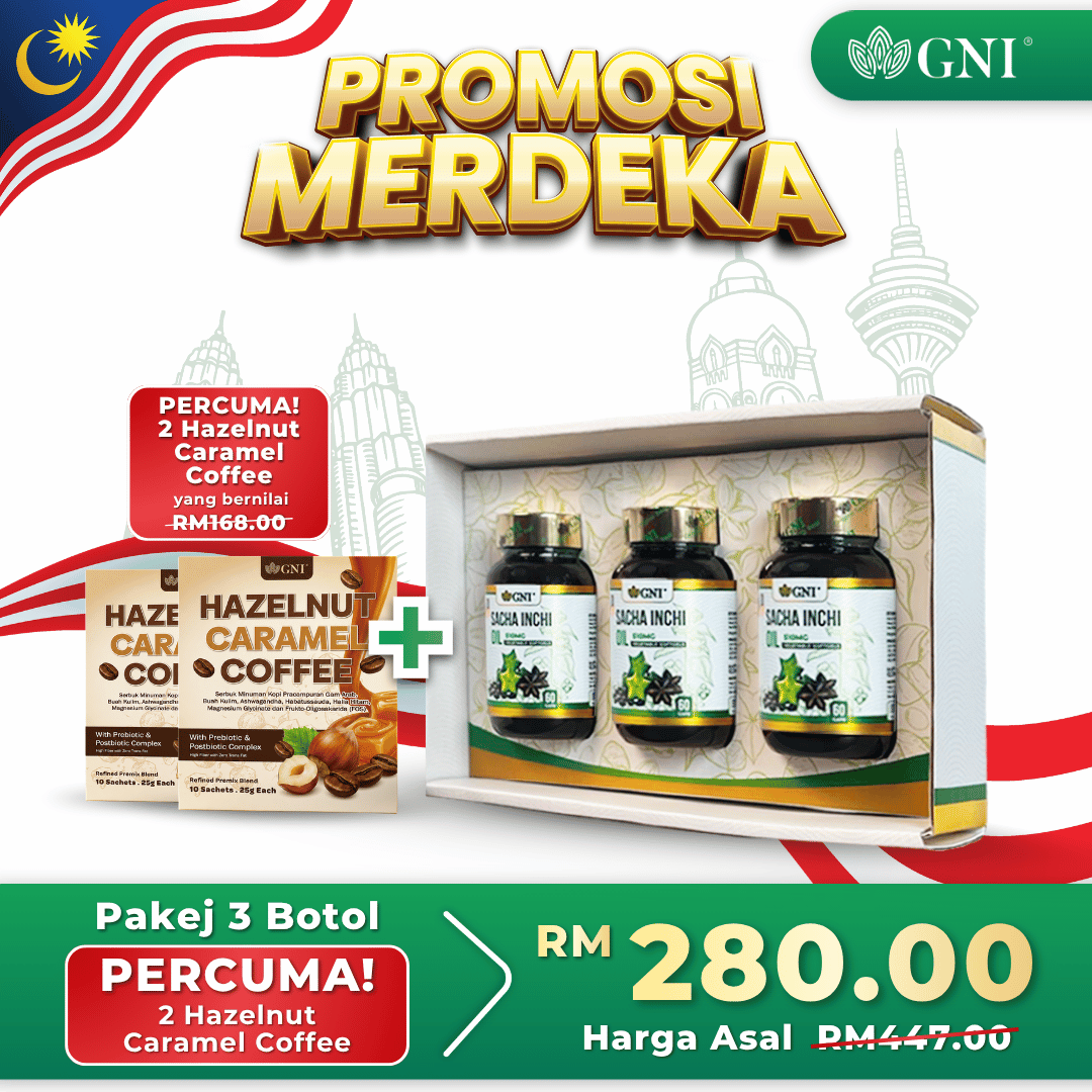Pakej 3 Sacha Inchi dan 1 Hazelnut Caramel Coffee