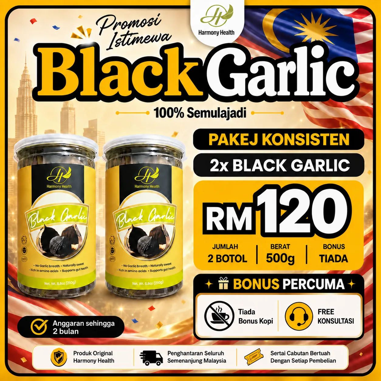 Pakej Konsisten Black Garlic 2 botol RM120